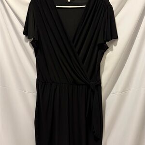 Elegant Black V-Neck Romper